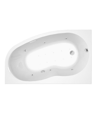 ALLIBERT BATH & DESIGN Baignoire balnéo ELBA DUO DROITE ESSENTIA - massage eau + air- tablier acrylique inclus 160 x 100 cm