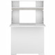 Console-buffet- bureau 2 en 1 BE ALIVE - Décor blanc brillant et béton - 1 abattant et 5 niches - L 78 x P 22 x H 129 cm - PA…