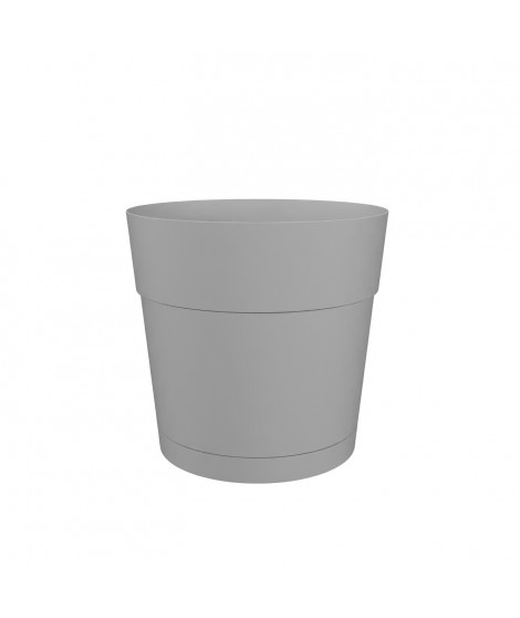 Pot a fleurs et plantes rond CAPRI LARGE - Plastique - Réservoir d'eau - diametre 40 cm - Gris clair - ARTEVASI