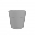 Pot a fleurs et plantes rond CAPRI LARGE - Plastique - Réservoir d'eau - diametre 40 cm - Gris clair - ARTEVASI