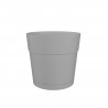 Pot a fleurs et plantes rond CAPRI LARGE - Plastique - Réservoir d'eau - diametre 40 cm - Gris clair - ARTEVASI