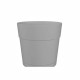 Pot a fleurs et plantes rond CAPRI LARGE - Plastique - Réservoir d'eau - diametre 40 cm - Gris clair - ARTEVASI