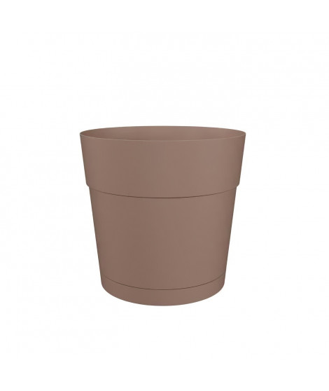 Pot a fleurs et plantes rond CAPRI LARGE - Plastique - Réservoir d'eau - diametre 40 cm - Taupe - ARTEVASI