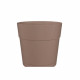 Pot a fleurs et plantes rond CAPRI LARGE - Plastique - Réservoir d'eau - diametre 40 cm - Taupe - ARTEVASI