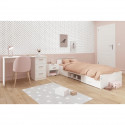 Chambre complete enfant 3 pieces ZODIAC - Lit + chevet + bureau - Décor blanc mat - PARISOT