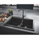 GROHE Évier en composite K700 31657AP0 - A encastrer - 2 bacs - sans égouttoir - 83,8x55,9 cm - Noir granite