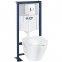 WC encastré GROHE - Céramique - Réservoir 9L - Abattant frein de chute - Blanc alpin