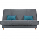 COMFORT BULTEX Clic clac 3 places - Tissu anthracite - Made in France - L 192 x P 95 x H 101 - MONA