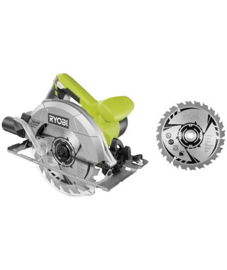 Scie circulaire RYOBI 1400W 66mm - 2 lames 20 dents - 1 coffret RCS1400-K2B - Bois - Monophasé - 5000 tr/min