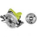 Scie circulaire RYOBI 1400W 66mm - 2 lames 20 dents - 1 coffret RCS1400-K2B - Bois - Monophasé - 5000 tr/min