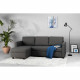 Canapé d'angle convertible réversible 3 places - Tissu gris - Contemporain - L 222 x P 150 x H 86 cm - CATS - Fabriqué en Ukr…