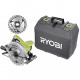 Scie circulaire RYOBI 1400W 66mm - 2 lames 20 dents - 1 coffret RCS1400-K2B - Bois - Monophasé - 5000 tr/min