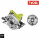Scie circulaire RYOBI 1400W 66mm - 2 lames 20 dents - 1 coffret RCS1400-K2B - Bois - Monophasé - 5000 tr/min
