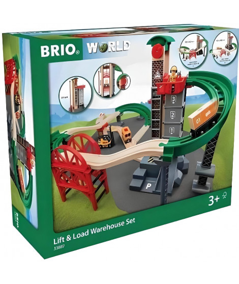 BRIO World Grand Circuit Plateforme Multimodale - Coffret 32 pieces - Circuit de train en bois - Ravensburger - Des 3 ans - 3…