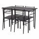 Set table a manger avec 4 chaises - Noir - RIVIERA