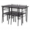 Set table a manger avec 4 chaises - Noir - RIVIERA