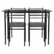 Set table a manger avec 4 chaises - Noir - RIVIERA