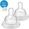 PHILIPS AVENT SCF633/27 Lot de 2 tétines Natural - 3 mois et + - Débit moyen (3 trous)