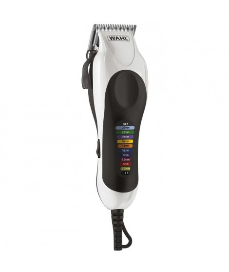 Tondeuse cheveux - WAHL - Color Pro Plus - Lames de précision - Peignes de guidage a code couleur