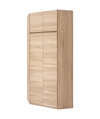 ACADEMICA Armoire d'angle - Décor chene sonoma - Contemporain - Chambre - L 80,5 cm