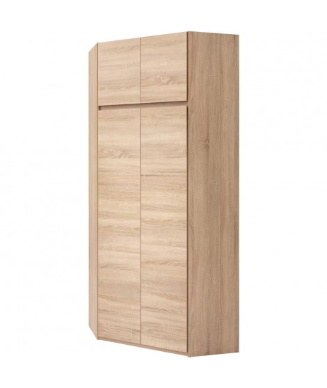 ACADEMICA Armoire d'angle - Décor chene sonoma - Contemporain - Chambre - L 80,5 cm