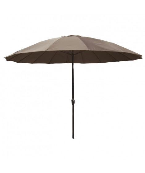 Parasol droit Shanghai inclinable - Diametre 3m - Mat aluminium et toile polyester 180g - Taupe