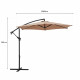 Parasol déporté diametre 3m - structure en aluminium avec toile polyester 180g- Taupe -  Tohota