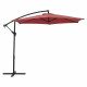 Parasol déporté diametre 3m - structure en aluminium avec toile polyester 180g- Rouge -  Tohota