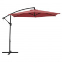 Parasol déporté diametre 3m - structure en aluminium avec toile polyester 180g- Rouge -  Tohota