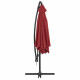 Parasol déporté diametre 3m - structure en aluminium avec toile polyester 180g- Rouge -  Tohota