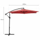 Parasol déporté diametre 3m - structure en aluminium avec toile polyester 180g- Rouge -  Tohota