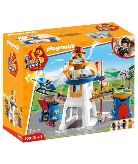 PLAYMOBIL - 70910 - Duck on call quartier général - 119 pieces - Enfant - Blanc et orange