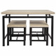 Ensemble Table + 4 tabourets VENUS- Rectangulaire - Panneaux alvéolaires Imitation bois - 4 personnes - L 110 x P 70 x H 75 cm