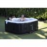 Spa gonflable avec bandeau LED SUNSPA - AC02-LED - 185 x 65 cm - 6 places - Carré (Avec filtre, cadenas, tapis de sol et couv…