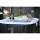 Spa gonflable avec bandeau LED SUNSPA - AC02-LED - 185 x 65 cm - 6 places - Carré (Avec filtre, cadenas, tapis de sol et couv…