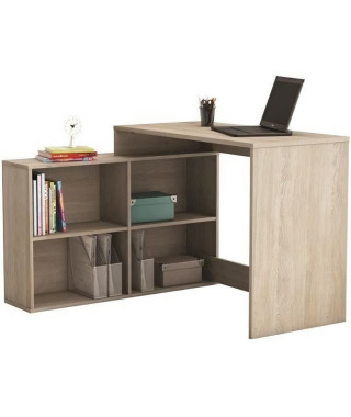 DEMEYERE Bureau d'angle contemporain décor chene Shannon - L 112 cm - NAGANO