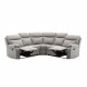 Canapé d'angle dont 2 places relax manuel - Tissu gris - Classique - L 230 x P 230 x H 100 cm - HARVEY