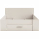 DEMEYERE Lit adulte contemporain blanc perle + tete de lit - l 160 x L 200 cm - OXYGENE