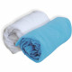 DOMIVA Drap housse + Alese Uni - 100% Coton - Traité Sanitized - Turquoise - 60 x 120 cm