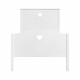 HARO Lit enfant - MDF et Pin Massif - Décor Chene et laqué blanc - Sommier inclus - 90 x 190 cm