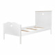 HARO Lit enfant - MDF et Pin Massif - Décor Chene et laqué blanc - Sommier inclus - 90 x 190 cm