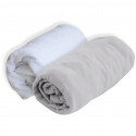 DOMIVA Drap housse + Alese Uni - 100% Coton - Traité Sanitized - Perle - 60 x 120 cm