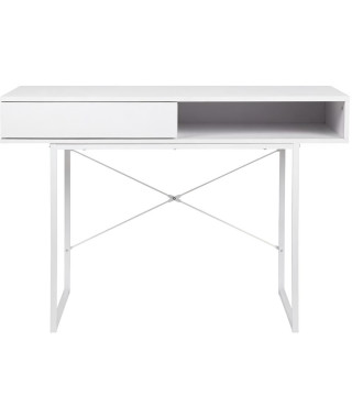 Bureau SACHA - Mélaminé - Blanc - 1 Tiroir - L  110 x P 50 x H 77 cm