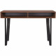 Bureau LOFTY - MDF - Décor Noyer - Pieds en métal noir - 2 Niches de rangement - L 120 x P 55 x H 76 cm