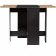 Table a manger pliable VARDA - En panneaux de particules - Essentiel - L 104 x P 76 x H 74 cm - Noir et chene