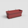 Jardiniere Capri - Plastique - Rouge Foncé - Rectangulaire - 50,2 x 28,5 x H20,7 cm - ARTEVASI