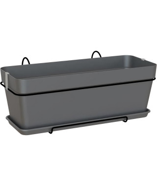 ARTEVASI - Kit Jardiniere capri 50cm v2 anthracite 50,2 x 28,5 x h20,7 cm - 1,54l