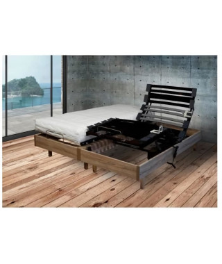 Ensemble relaxation Matelas + Sommier 2x70x190cm MERIDA - Chene clair - 14cm - Ferme