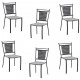 Lot de 6 chaises a manger de jardin - Style zellige - Acier thermolaqué + Textilene  - 50 x 59 x 91 cm