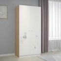 POLINI KIDS AMIS ZEN Armoire NINA  2 portes avec penderie blanc/naturel - Hauteur 190 cm.